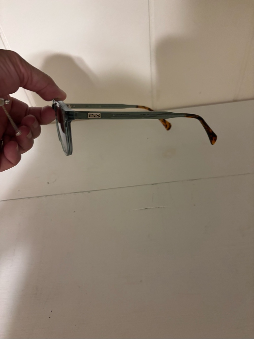 WMP Clear Green Frame Women’s Eyewear with Tortoise Arms